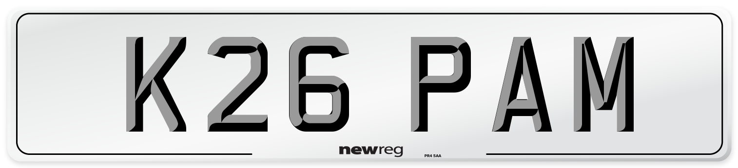 K26 PAM Number Plate from New Reg